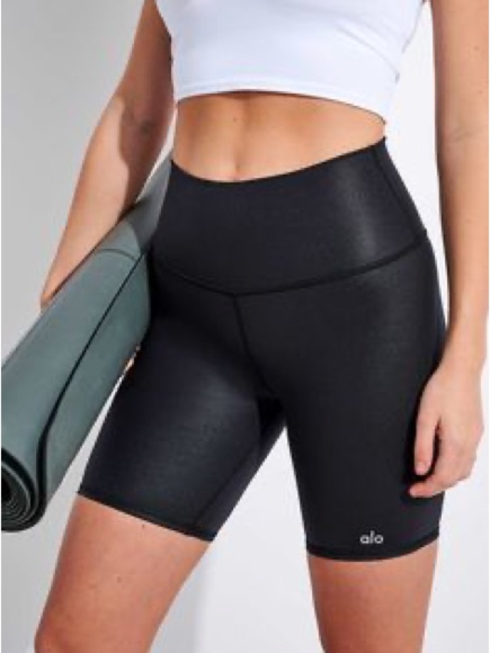 Alo Yoga Black Shimmer Bike Short size Medium